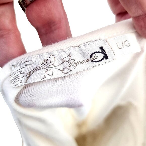 Dynamite Y2K Cream Empire Waist Halter Top Sequin Gold Embroidered Details Large - Picture 13 of 13